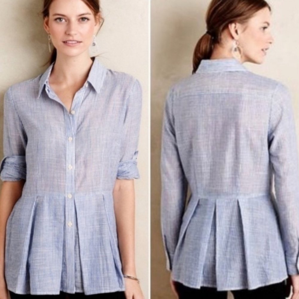 11.1. Tylho Anthropologie striped peplum top